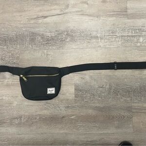 Herschel Supply Company Black Belt Bag with Gold Zipper